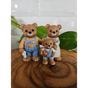 Homco 1450 Porcelain Bear Family Figurines 2 Piece Set